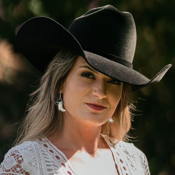 Rhinestone Western Boots Earrings Cowgirl Cowboy Enamel Hat Bohemian Rodeo Boot - Picture 4 of 7